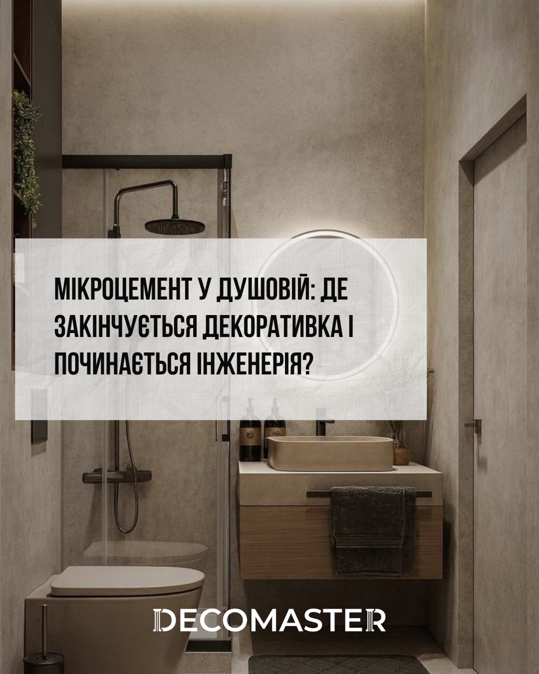 Мікроцемент у душовій — де закінчується декоративка і починається інженерія